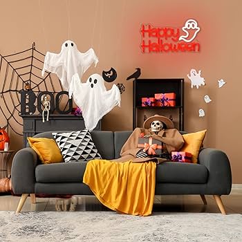 Amazon.co.jp: LMSIGNLY ハッピーハロウィンネオンサイン 壁の